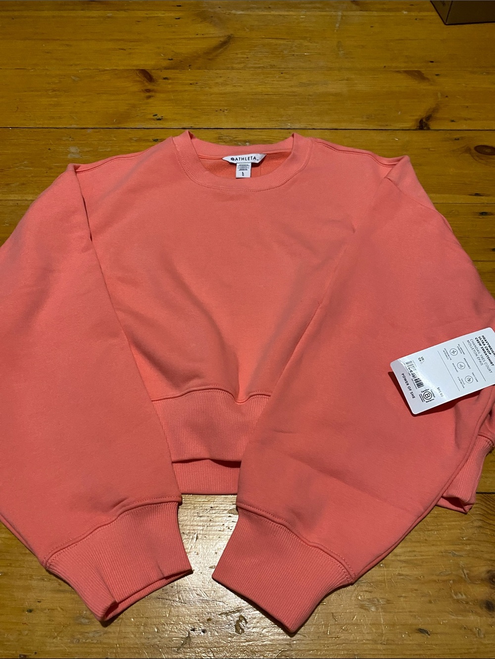 Athleta heavyweight, Terry ultra crop Crewneck Sweatshirt size L NWT priced $85!